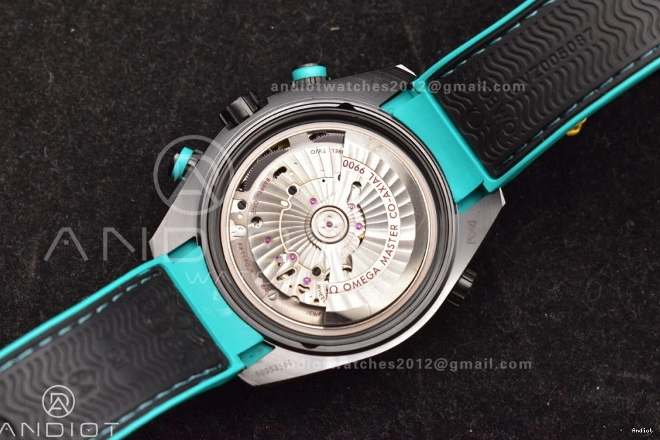 Planet Master Rubber on Black A9900 Black M+SF Ocean Deep Chrono Edition Black Dial Strap 1:1 Ceramic Best 1224